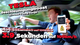 Ein SCHNELLERES Auto per In-App Kauf | Tesla Model 3 LR Performance Boost | Tips, Tricks & More