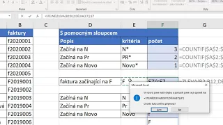 Spočítejte buňky podle počátečních znaků - Pokračování. Rozlišení malé X Velká| Excel 365 Tutorial