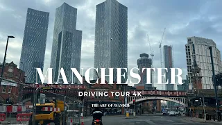 Winter Driving Tour Manchester, UK (4K) - Stockport to Manchester City Centre (Greater Manchester)