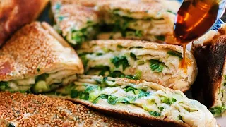 CRISPY & Flakey Big Green Onion Pancake!