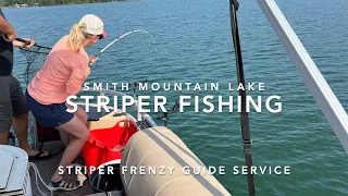 Striper Fishing Adventure on Smith Mountain Lake.  #Striperfrenzyguideservice