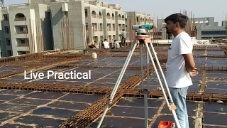 Auto Level Surveying   ||  How we do Level Slab & Beam with Autolevel Live