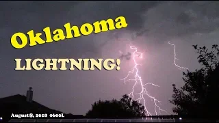 Aug 8, 2018 (Moore, OK) INTENSE and VIVID morning lightning storm!