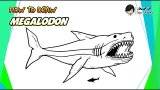 How to draw Megalodon step by step