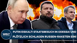 UKRAINE-KRIEG: Putin gnadenlos! Staatsbesuch in Odessa! Und plötzlich schlagen Russen-Raketen ein