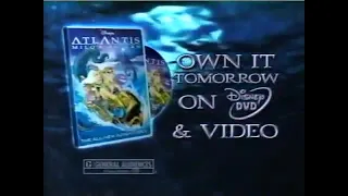 Disney's Atlantis: Milo's Return on VHS and DVD TV Trailer - Aired May 19, 2003