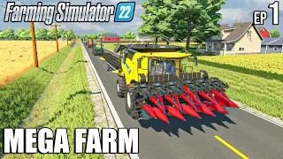 WELCOME to my NEW CHALLENGE | MEGA FARM Challenge | Farming Simulator 22 #1