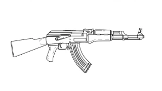 How to Draw a Kalashnikov AK-47 / Как нарисовать Автомат Калашникова АК-47