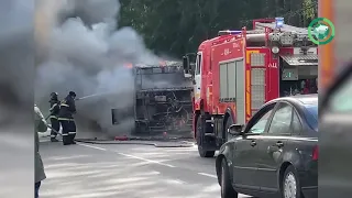 Пассажирский автобус загорелся на ходу в Одинцовском округе