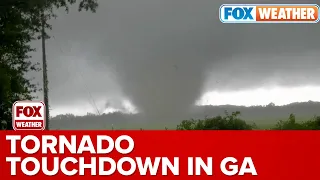 Large Tornado Tosses Debris Across Newton, Georgia; Storm Chaser Captures Drone View