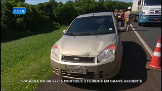 Tragédia na BR-277: cinco pessoas morrem e outras quatro ficam feridas em grave acidente