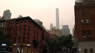 NYC area blanketed in smoky haze caused by Canadian wildfires