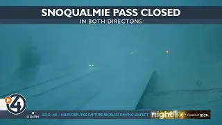 Snoqualmie Pass closed near North Bend due to extreme weather conditions