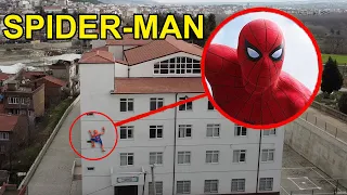 DRONE CATCHES SPIDER MAN CLIMBING BUILDING in THE CITY !! (Spiderman in Real Life)