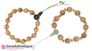 How to Make a Meditation Bracelet with Aromatic Wood Beads and a Gemstone Guru Bead