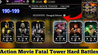 Fatal Action Movie Tower Hard Battles 190-199 Fight + Reward MK Mobile