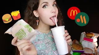 ASMR 🍟McDonald's Yemek + İnceleme [Lezzetli ve nokta]🍔 (Yeme sesleri) 🍤🍗🥤[ Tüm menüler ]