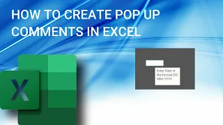How to create pop up comments in Excel