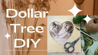 Dollar Tree DIY - Home Decor using $1.25 wood heart frame and scraps from past DIY projects.