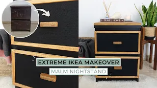 EXTREME IKEA MALM MAKEOVER │IKEA MALM NIGHTSTAND HACK │ DIY IKEA HACK