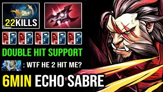 WTF 6Min Echo Sabre Double Slow Attack 2 Hit Deleted Support Hero with 600 Damage Per Hit Lycan DotA