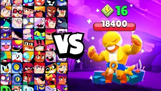 EL BABY SHARK vs ALL BRAWLERS! With 16 POWER-UPs! | Brawl Stars