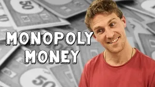 Using fake money to buy things - Monopoly Money
