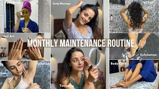 BEAUTY MAINTENANCE ROUTINE ✨: what I do at Home! (Face, Brows, Nails, Hair + Body) || Garima Verma