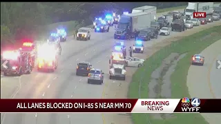 All lanes blocked on Upstate interstate