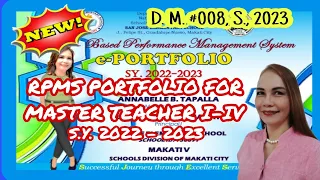 NEW RPMS PORTFOLIO FOR MASTER TEACHER I-IV FOR S.Y. 2022-2023 #rpms #movs #ipcrf #depedphilippines