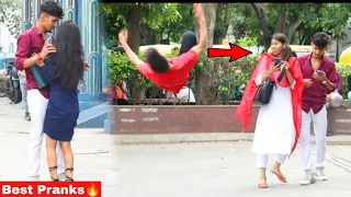 Scared Girl’s By Flippers Bumped Into Me || Harshit PrankTv