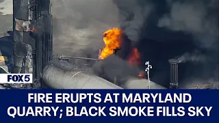 Fire erupts at Maryland quarry; black smoke fills sky over Rockville