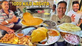 Delhi Street Food BULLETPROOF Nashta 😍 Shahdara Afeem wale Chole Bhature, Chaudhary Mongra Poori