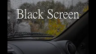 Regen auf Autodach, 2 Stunden, Black Screen