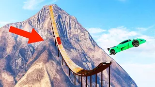 WORLDS BIGGEST MOUNTAIN RAMP EVER! (GTA 5 Funny Moments)