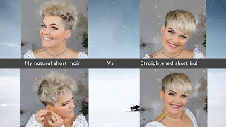 How I straighten and style my pixie cut | before and after