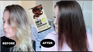 How to dye your hair at home // Schwarzkopf simply color // From blond to brown