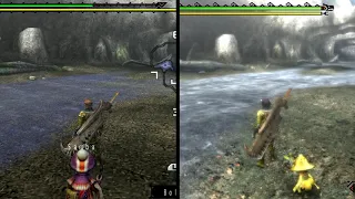 Comparación gráfica - monster hunter 3 vs 3rd