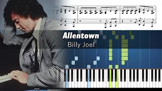 Billy Joel - Allentown - Accurate Piano Tutorial with Sheet Music