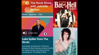 Luke Spiller of The Struts pays tribute to Jim Steinman on BBC Radio 2 Rock Show, 27 Feb 2021