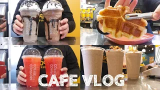 ENG)카페브이로그|초코음료와수박그리고크로플|CAFEVLOG|컴포즈커피