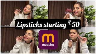 Lipsticks starting ₹50 from MEESHO HAUL | Kajal Choudhary