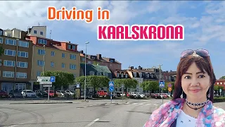 Driving in Karlskrona City Blekinge Sweden