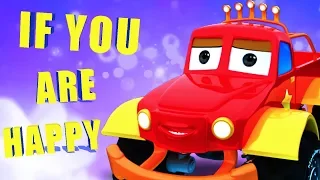 If You Are Happy And You Know It | Monster Truck Dan | Car Cartoons For Babies