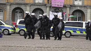 Polizei räumt Pro-Palästina-Spontandemo an Universität in Bonn am 29.05.24 + O-Ton