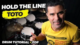 "Hold The Line" TOTO Jeff Porcaro TUTORIAL (Note For Note)