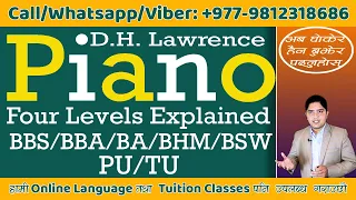 Piano | DH Lawrence | BBA | BA | BBS | BSW | First Year | Flax Golden Tales | English Guru Nepal |