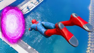 GTA 5 Random Portals #35 (Spider-Man Epic Jumps/Ragdolls)