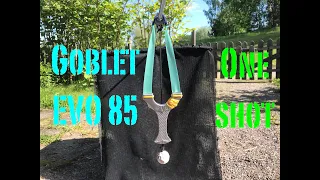 Goblet EVO 85 slingshot, Jinpu 0,5 & target 30mm and distance 25m