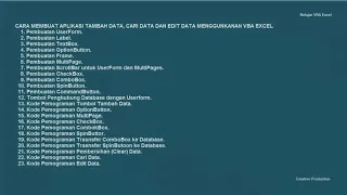 Belajar VBA Excel : Cara Membuat UserForm, Tombol Tambah Data, Cari Data dan Edit Data.
